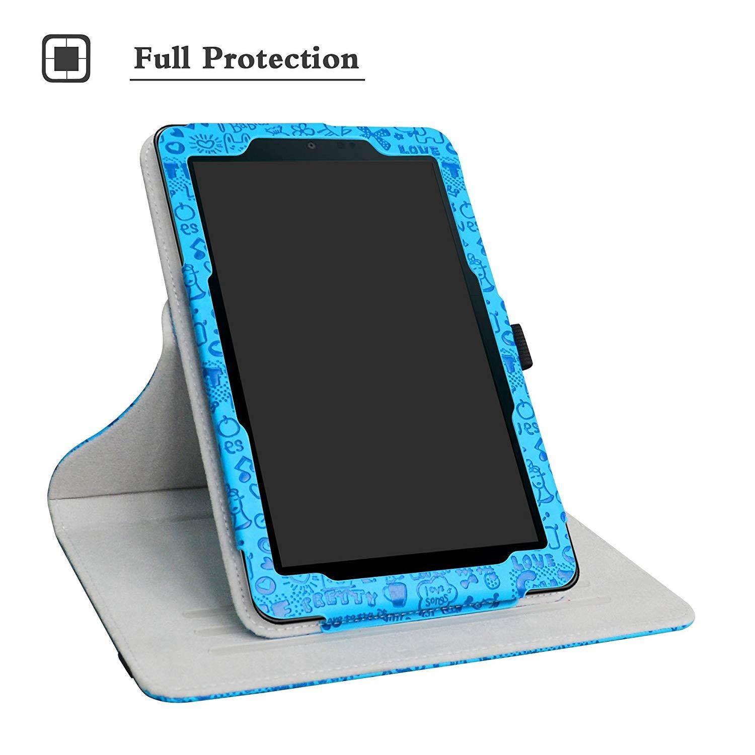 Sprint Slate 8" Tablet Rotating Case,Mama Mouth 360 Degree Rotary Stand with Cute Cover for 8" Sprint Slate 8 (AQT80) / Sprint Slate 8 Plus Android Tablet,Blue