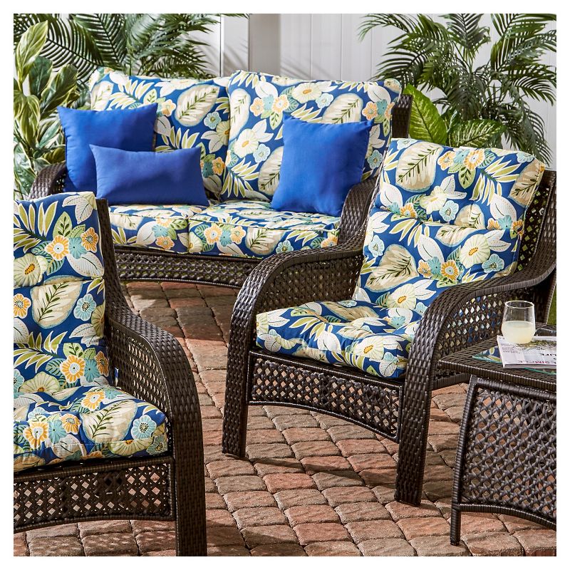 Marlow Floral Outdoor High Back Chair Cushion - Kensington Garden
