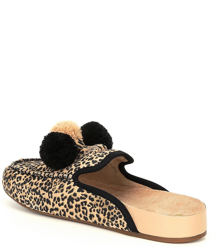 GB Pomm-Pomm Printed Suede Slipper Mules