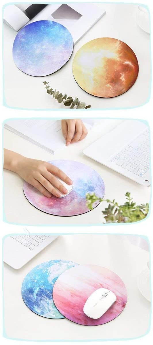 Seninhi Mouse pad Planet Star Universe Individual Fashionable Flexible Tiny Popularity Space Star Round Star Series (Pluto)