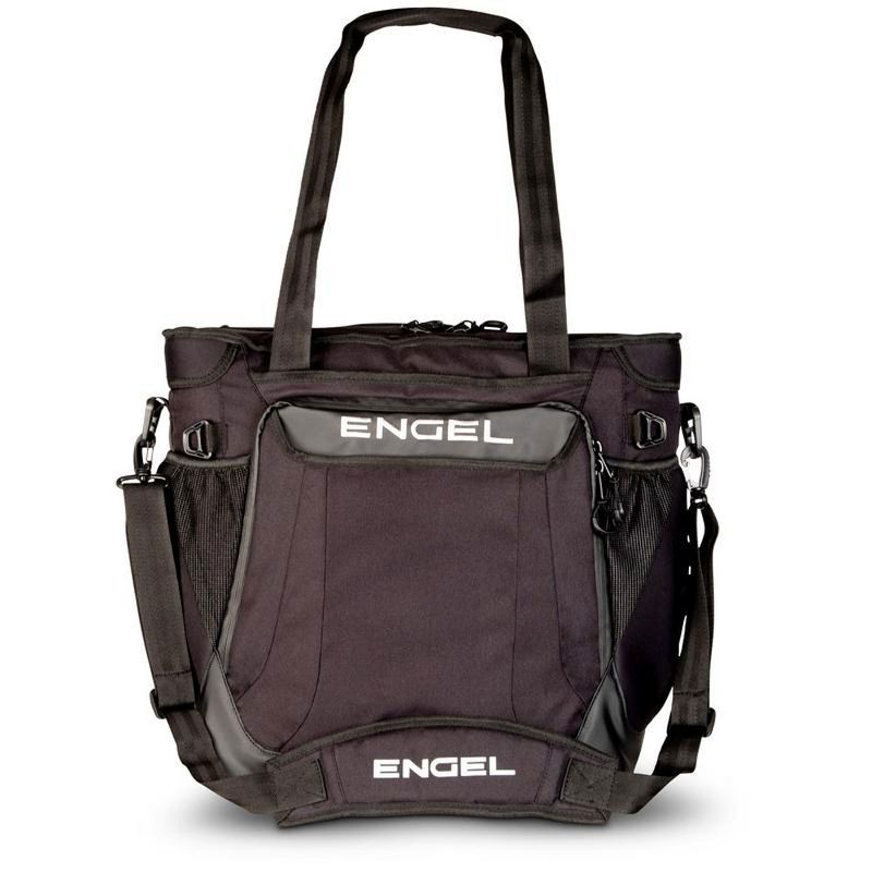 Engel ENGCB2-BLACK 23 Quart Lightweight High Performance Insulated Water Resistance Soft Sided Collapsible Backpack Cooler Bag with Handles, Black