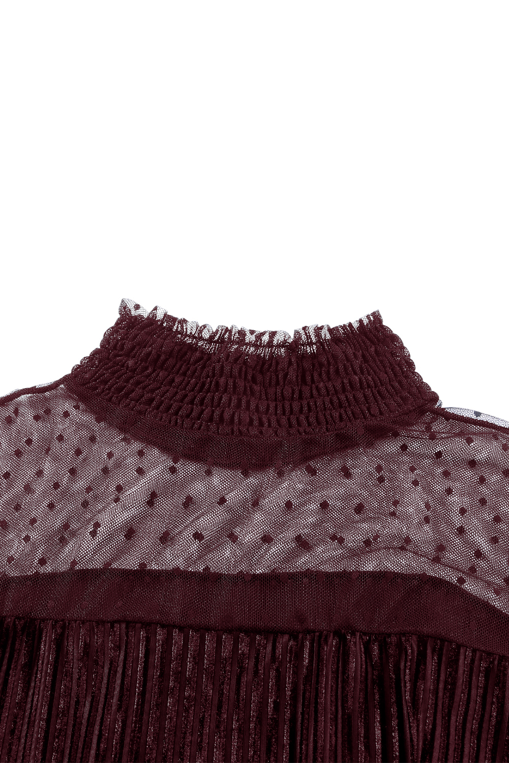 Black Ruffled Mesh Patchwork Slim Fit Bodysuit