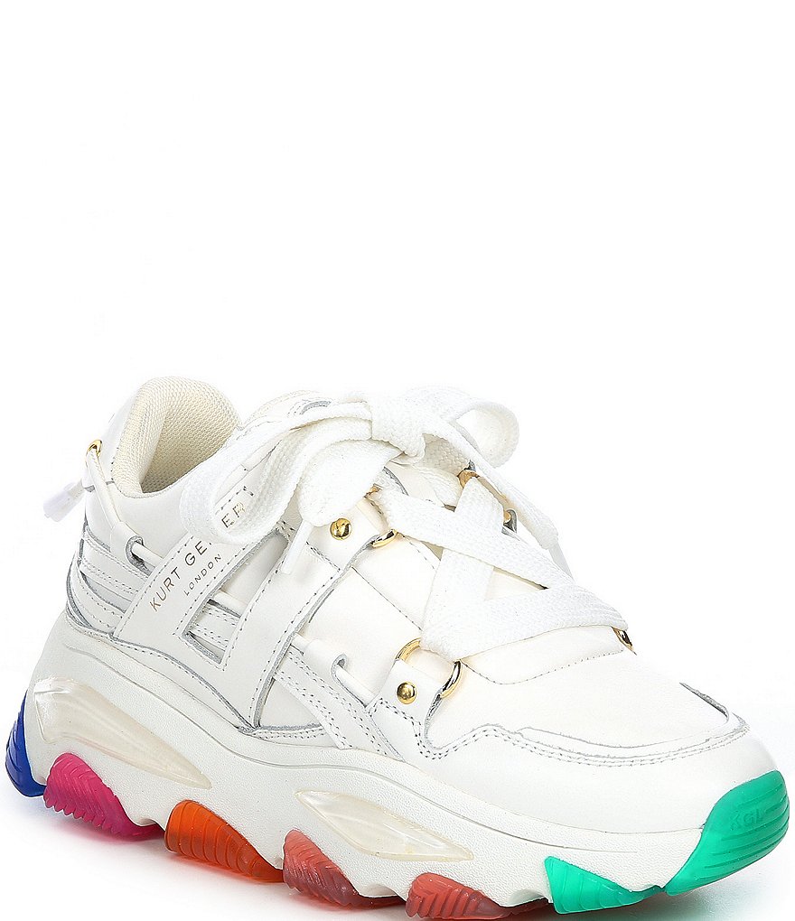 Kurt Geiger London Lettie Leather Rainbow Outsole Chunky Sneakers