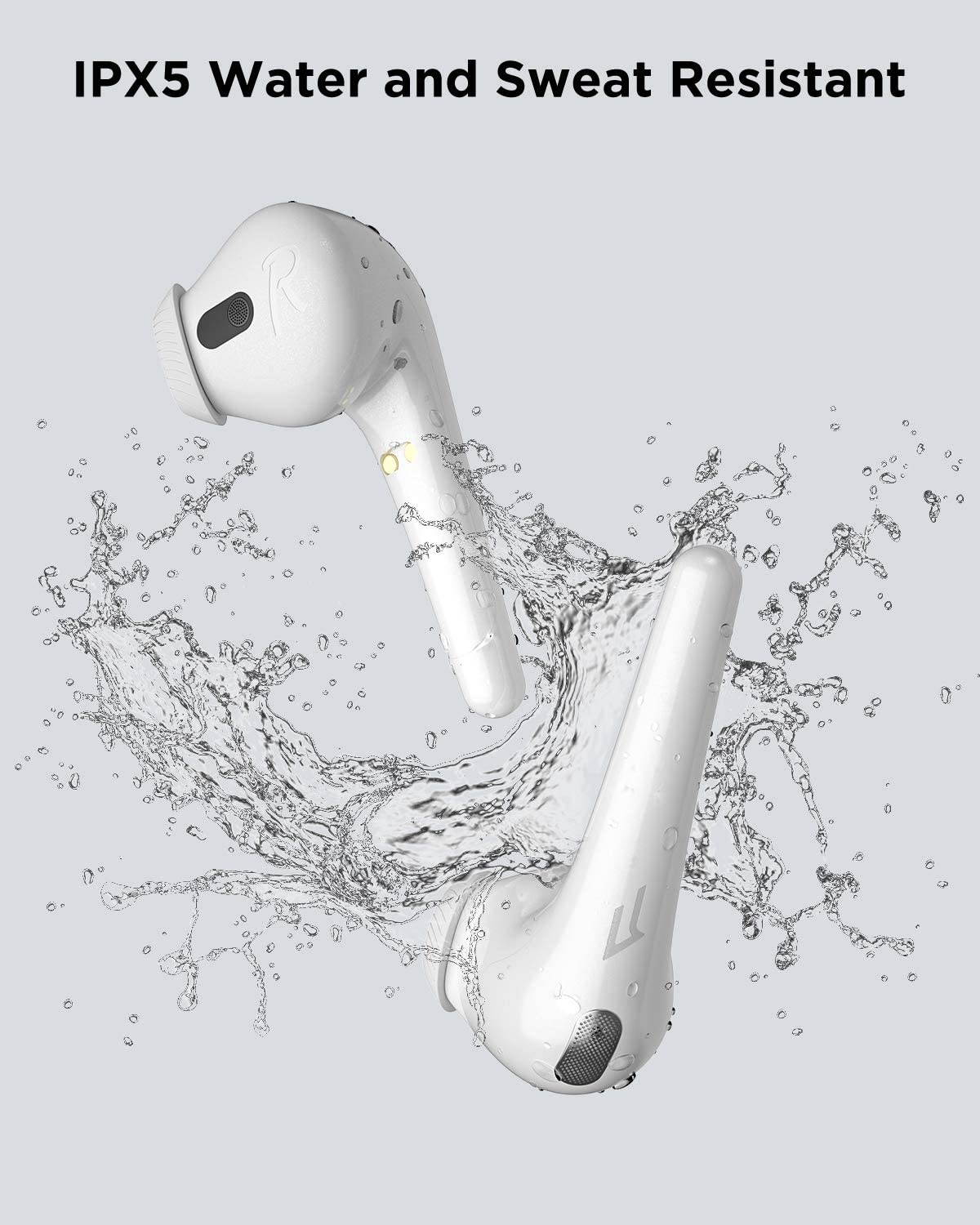 1MORE True Wireless Earbuds, Bluetooth Noise Cancelling Headphones, Fast Connection, In-Ear Detection,4 Microphones for Clear Phone Calls, IPX5 Waterproof, Touch Control, Comfobuds-White