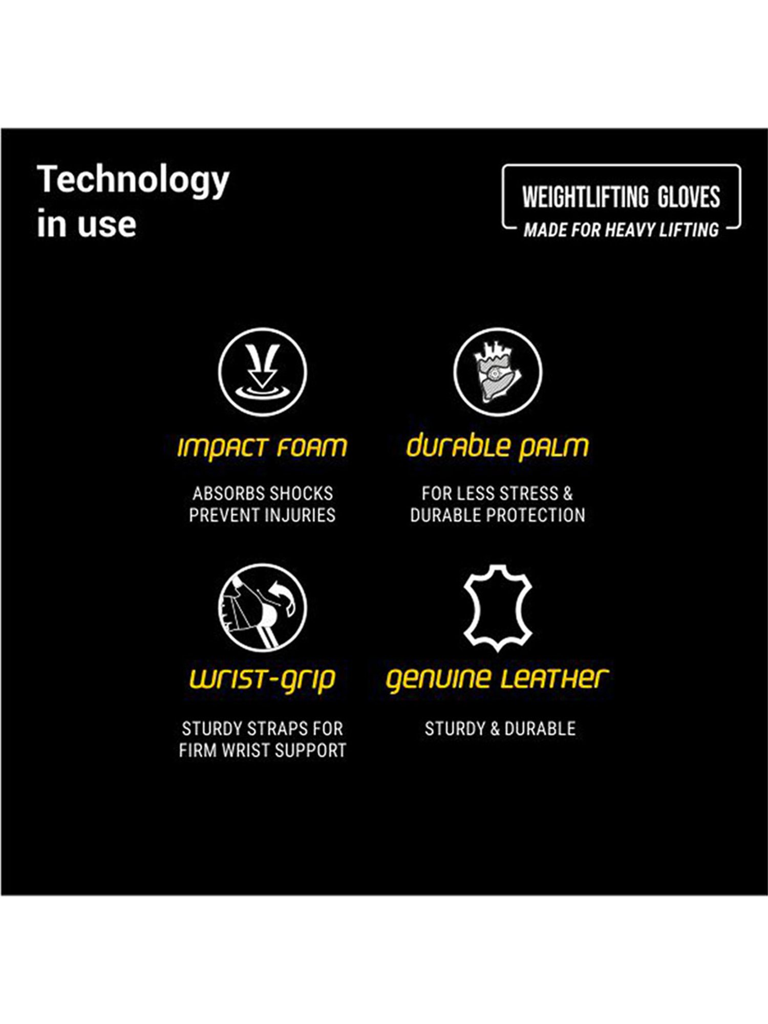 Protoner Gym Gloves with Padded Palm and Wrist Support (Black)