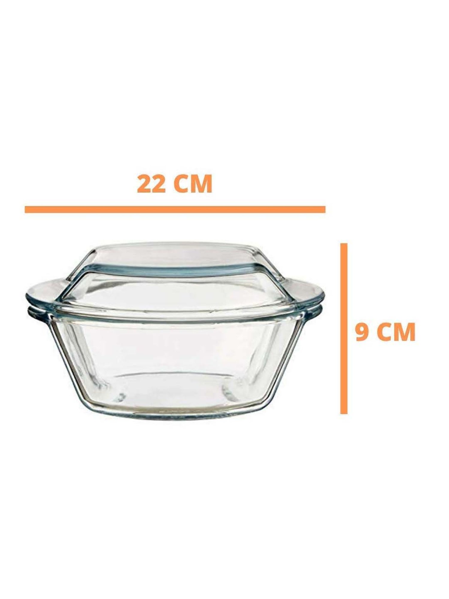 Femora Transparent Borosilicate Glass Microwave Safe Mixing Bowl (2.65 L) With Casserole Set(1.5 L)