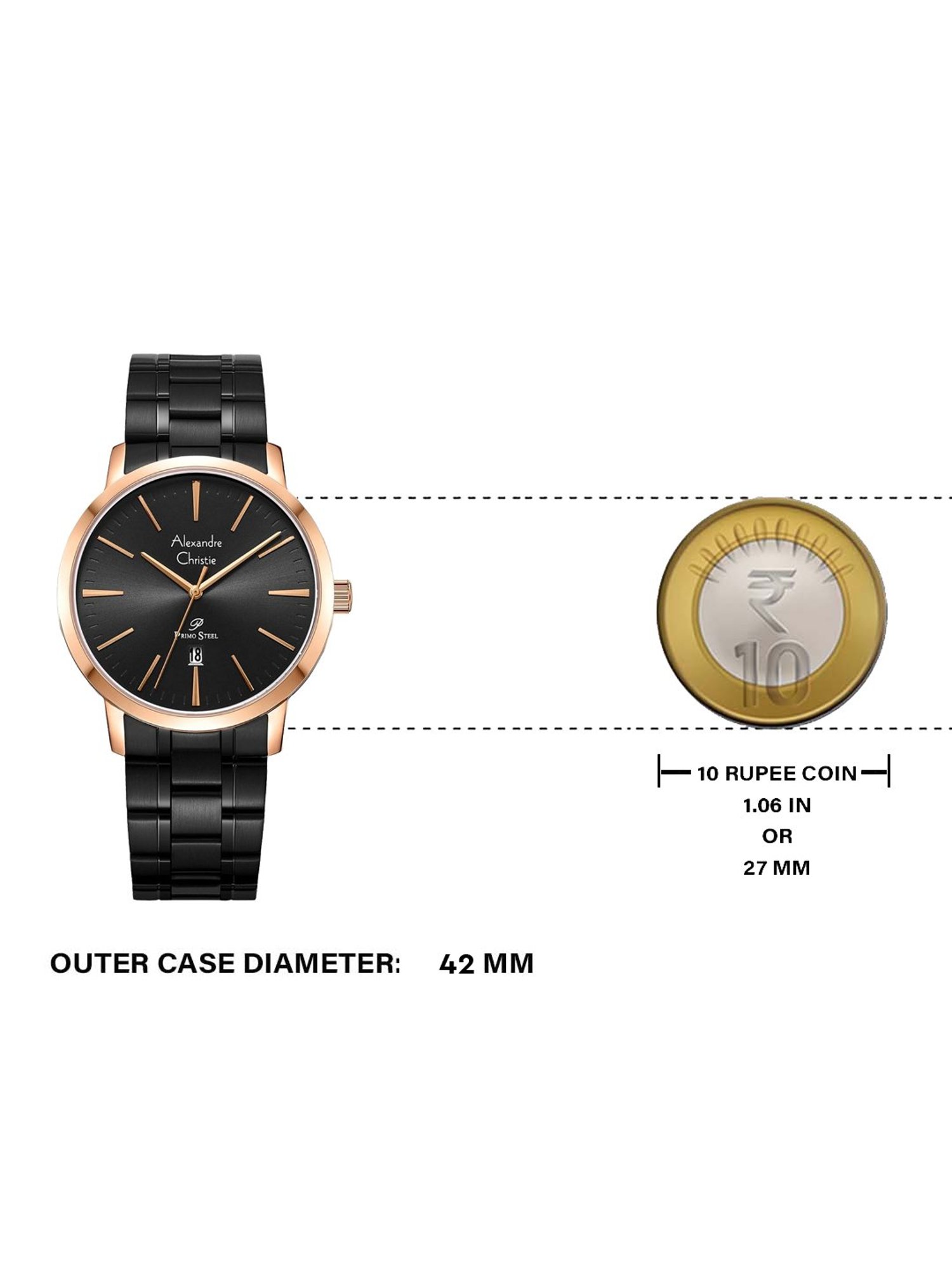 ALEXANDRE CHRISTIE 1035MDBURBU Primo Steel Classic Analog Watch for Men