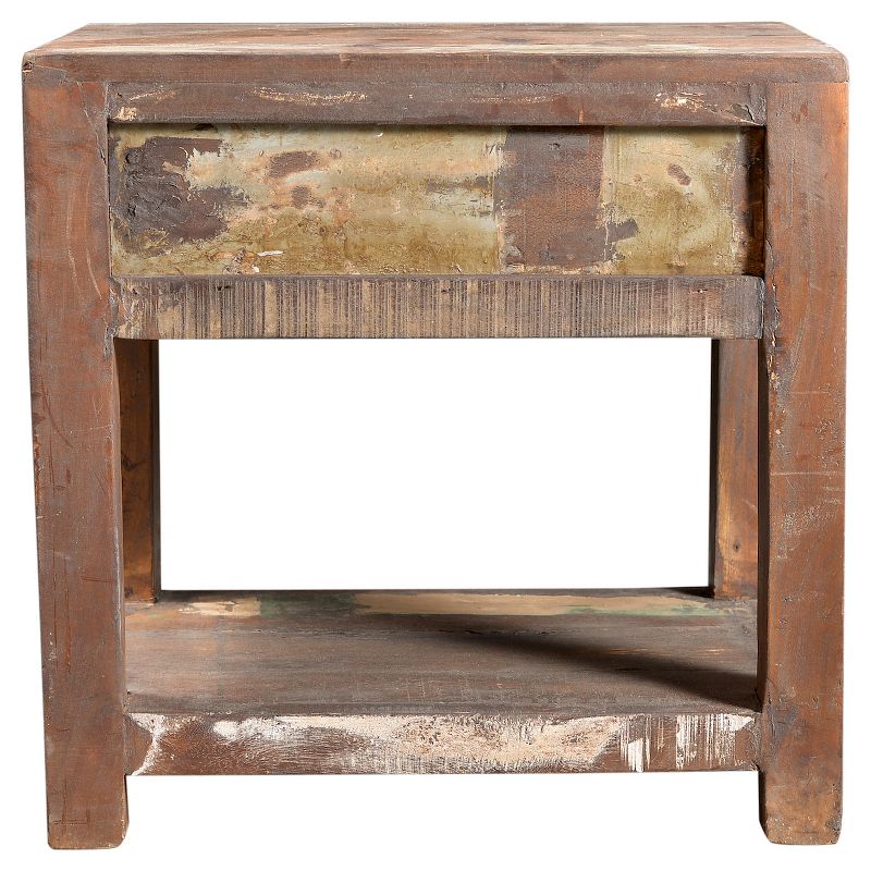 Reclaimed Wood Side Table and Drawer Natural - Timbergirl