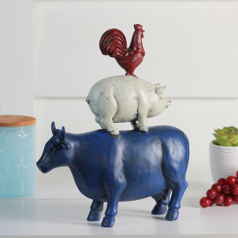 Northlight 12" Patriotic Stacked Farm Animals Outdoor Garden Statue