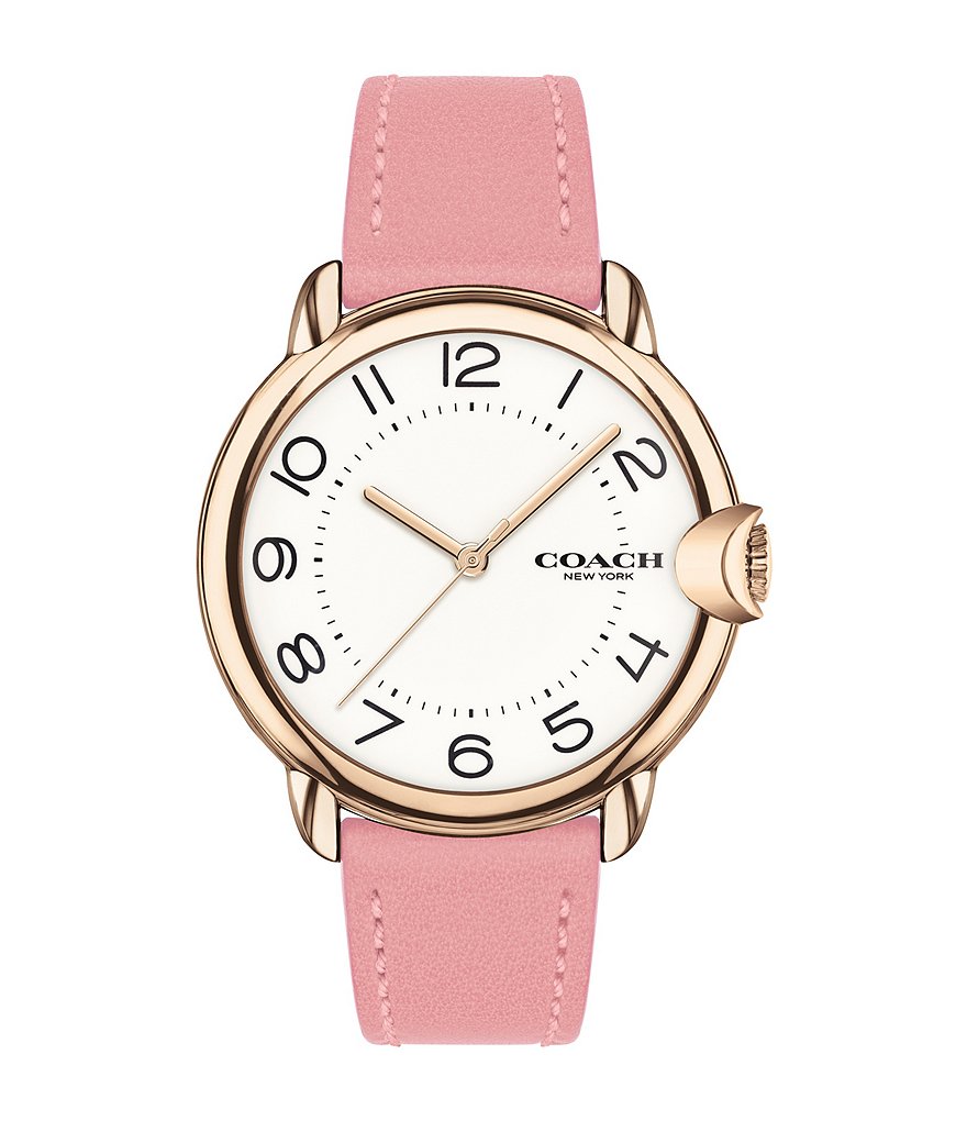 COACH Arden Pink Leather Strap Watch