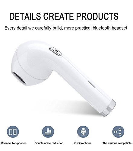 Bluetooth 4.1 Wireless Earbud, MITUTEN Updated I8 Mini In-Ear Earphone Earpiece Headphone Noise Cancelling with Mic for iPhone 8 X 7 7Plus 6 6s 6 Plus 5s, iPad/iPod/Android/Samsung S8 S8 Plus(One Pcs)