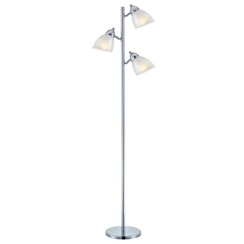 Selika Ii Floor Lamp Chrome/White (Includes CFL Light Bulb) - Lite Source