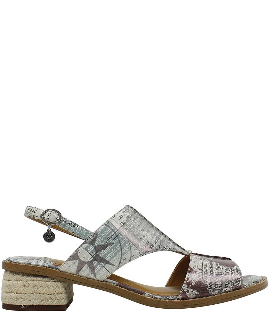 J. Renee Neela Printed Leather Espadrille Detail Sandals
