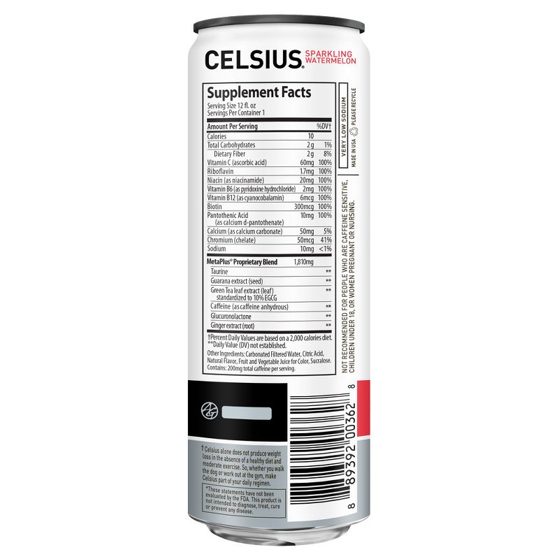 Celsius Sparkling Watermelon Energy Drink - 12 fl oz Can