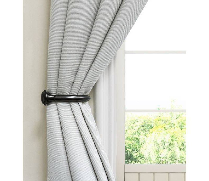 Set of 4 (5/8") Curtain Holdbacks Oil Rubbed Bronze/Black - Lumi