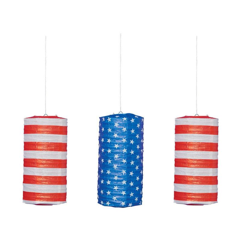 3ct Paper Lantern 2 Stripes 1 Star - Sun Squad™