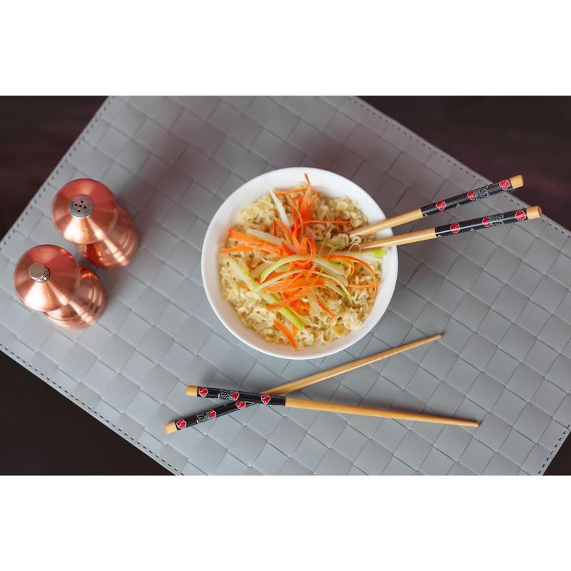 Just Funky Naruto: Shippuden Akatsuki Red Rain Cloud Bamboo Chopsticks | Includes 2 Sets