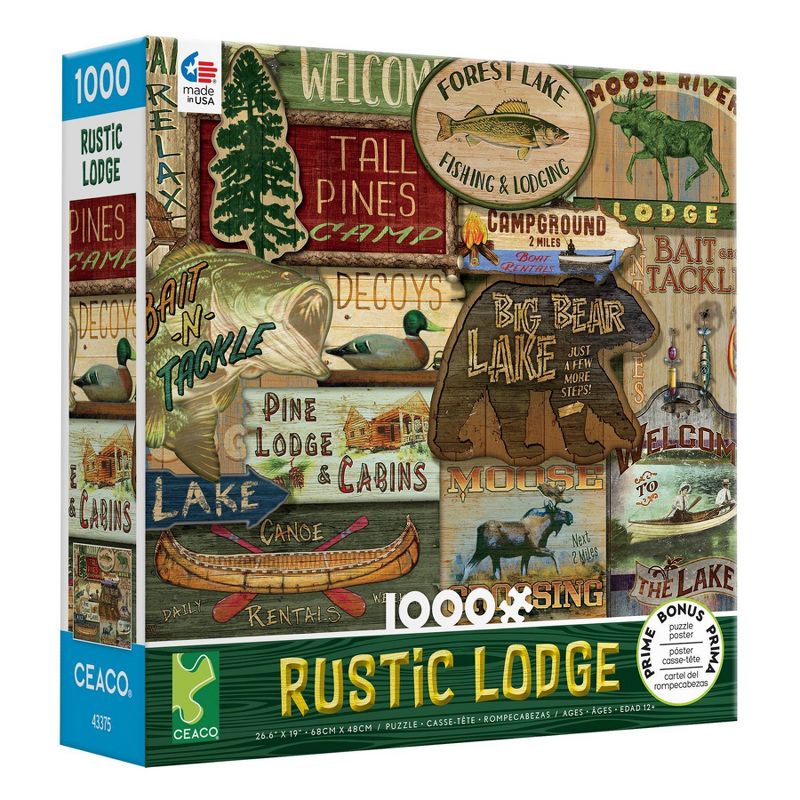 Ceaco Rustic Lodge: Lodge Signs Jigsaw Puzzle - 1000pc