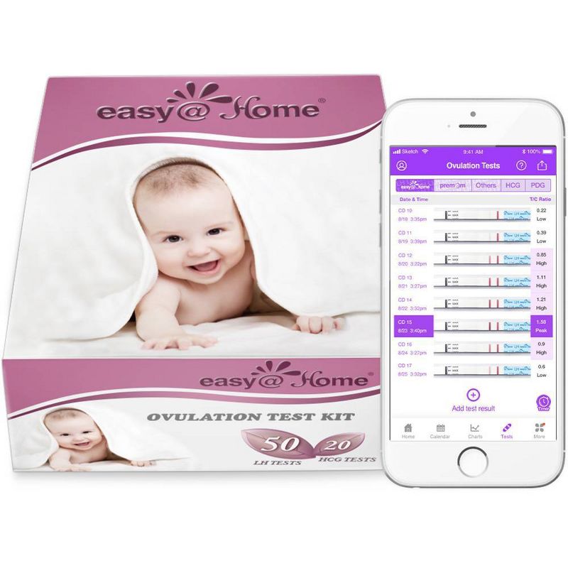 easy@Home 50 Ovulation Test Strips & 20 Pregnancy Test Strips Combo Kit
