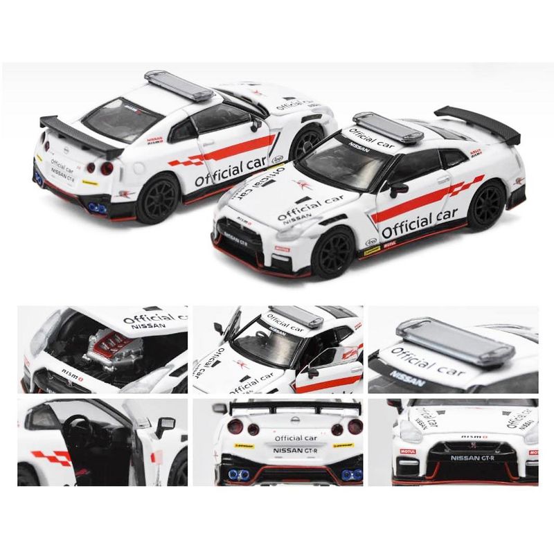 Nissan GT-R (R35) Nismo RHD (Right Hand Drive) "Official Car" White Limited Edition 1200 pcs 1/64 Diecast Model Car by Era Car