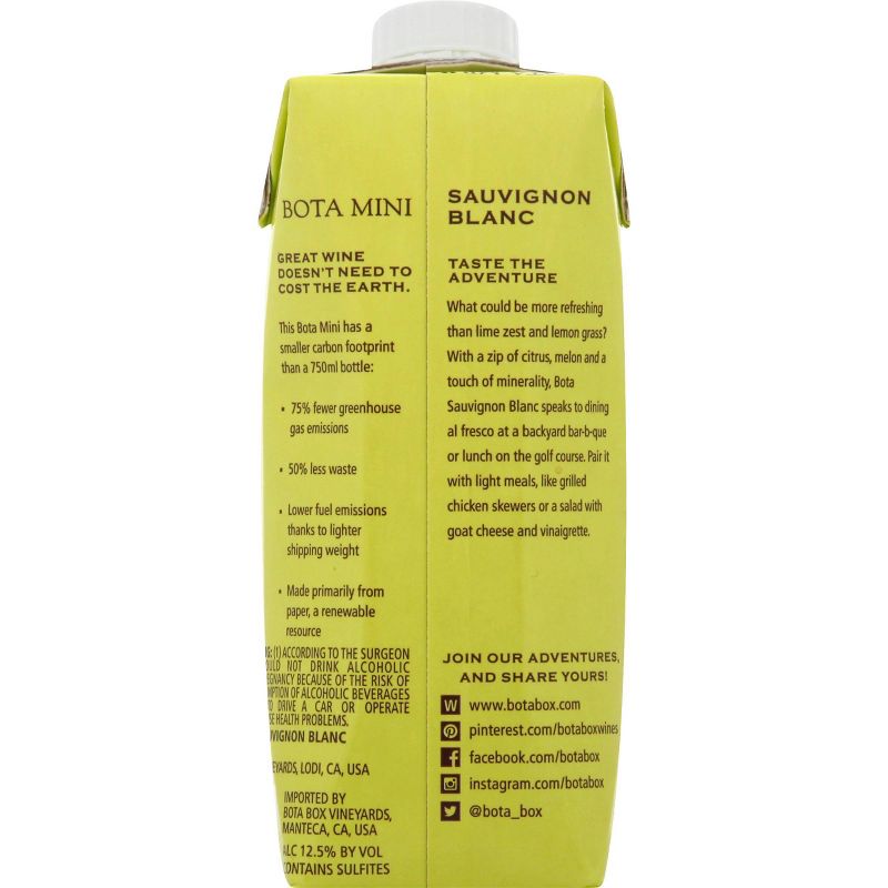 Bota Mini Sauvingon Blanc White Wine - 500ml Box