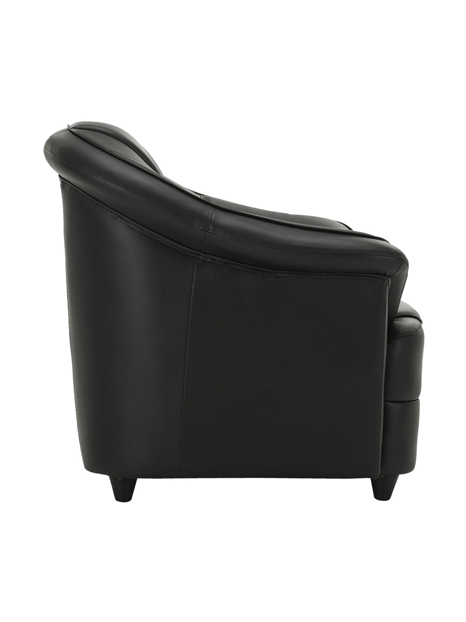 Durian Berry Black Premium Leatherette 1 Seater Sofa