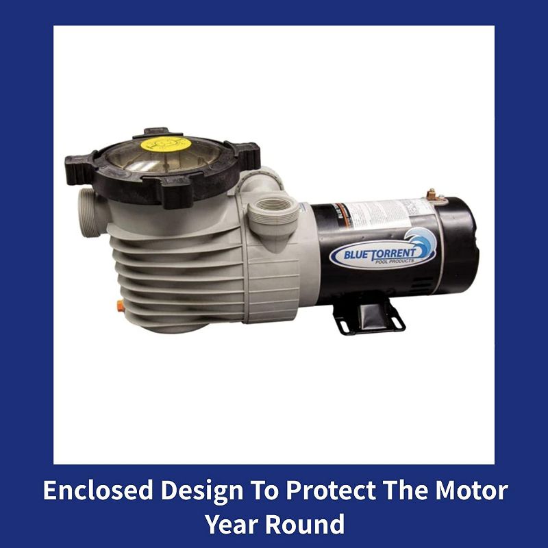 Blue Torrent NWS15DNSBGU 1.5 HP Hurricane 110V Single Speed Dual Port Replacement Pump for Above Ground Swimming Pools