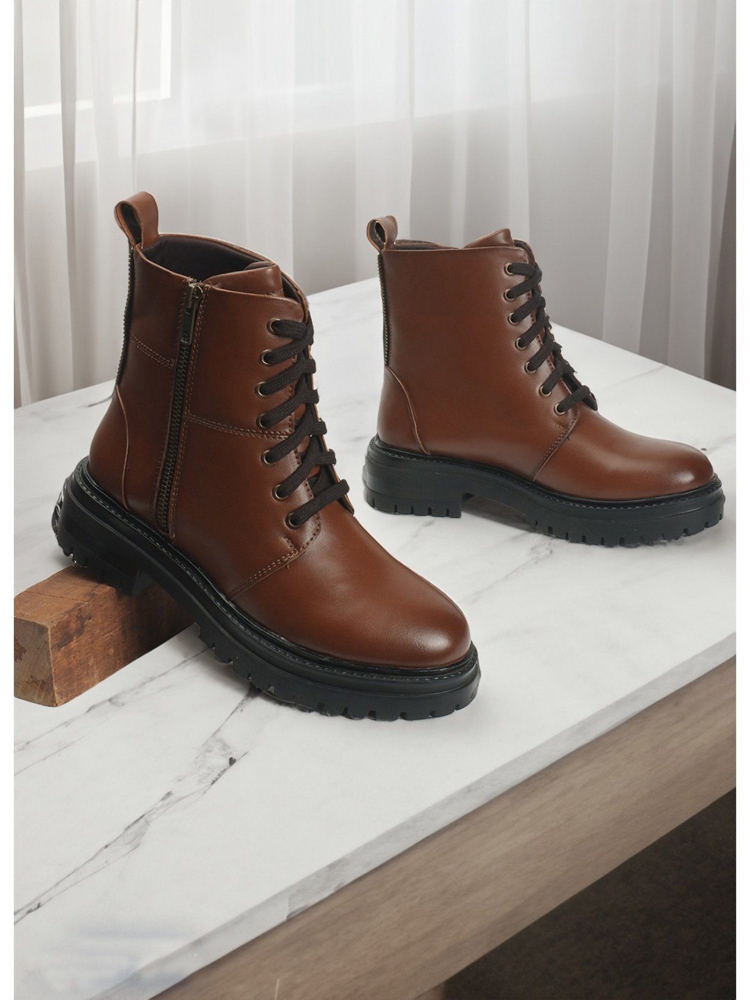 Elle Women's Tan Derby Boots