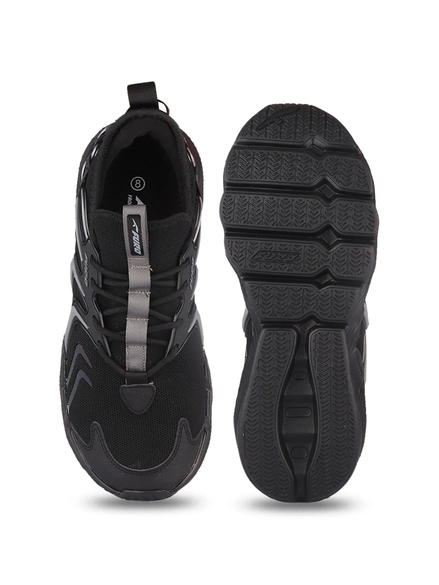 Furo by Red Chief Men's Black Walking Shoes