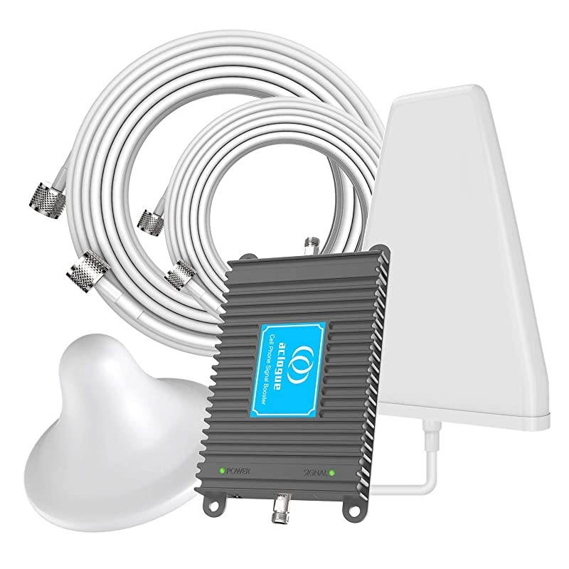 Cell Phone Signal Booster 4G LTE Band 12/17 AGC High Gain Cell Signal Booster 700Mhz Mobile Phone Signal Booster Antenna Kit Compatible with Straight Talk, U.S. Cellular, Cricket