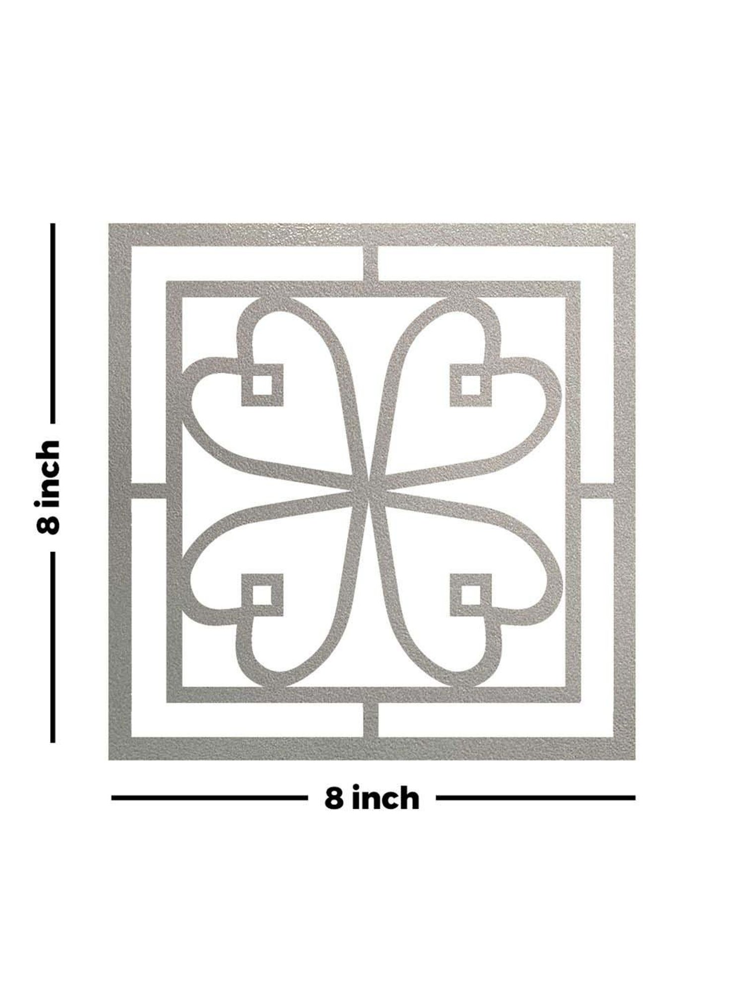 Art Street Silver Mdf Jharokha Jali Square Hanging Ornaments Wall Art - Set of 4