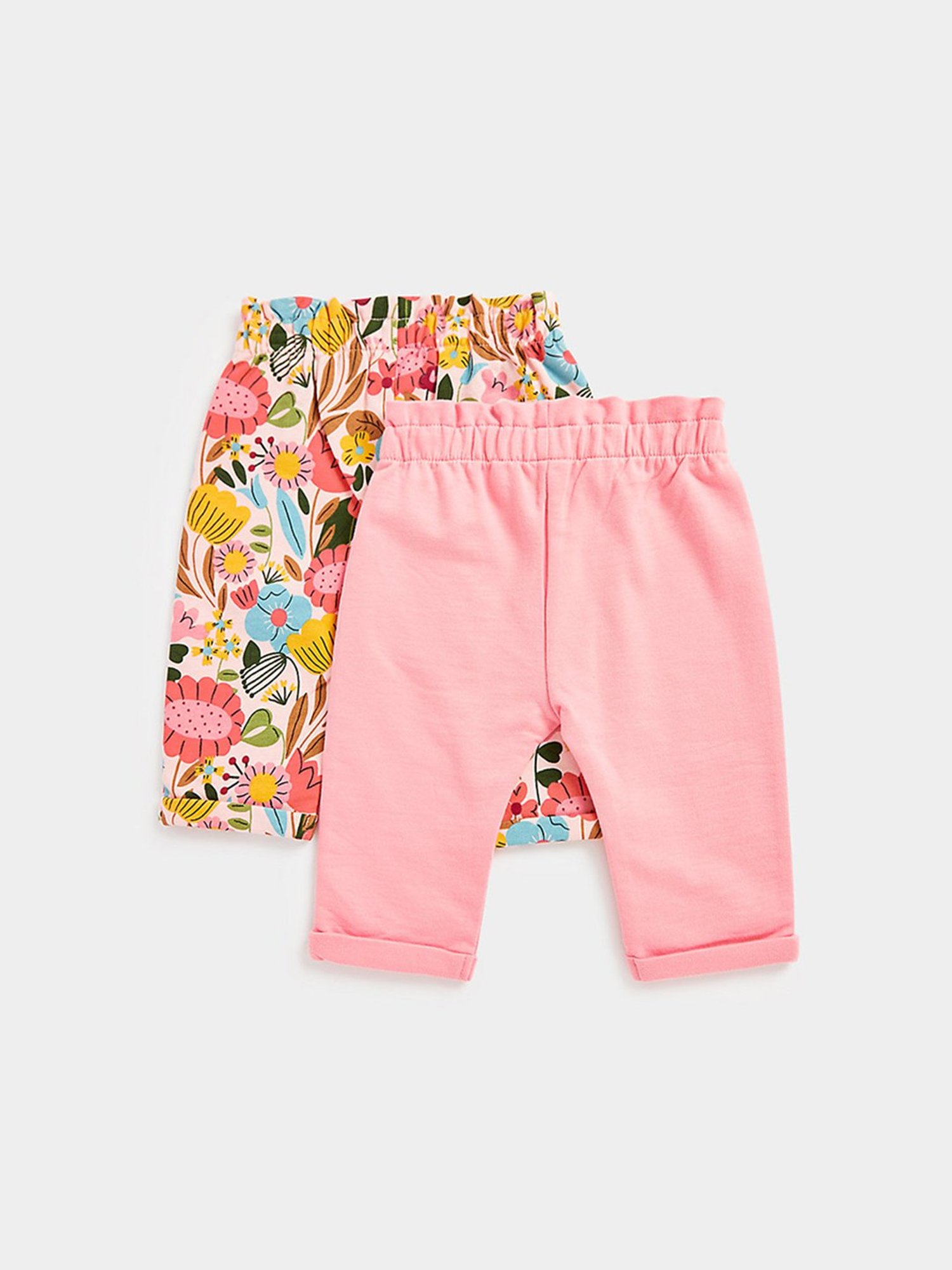 Mothercare Kids Peach Floral Print Leggings (Pack Of 2)
