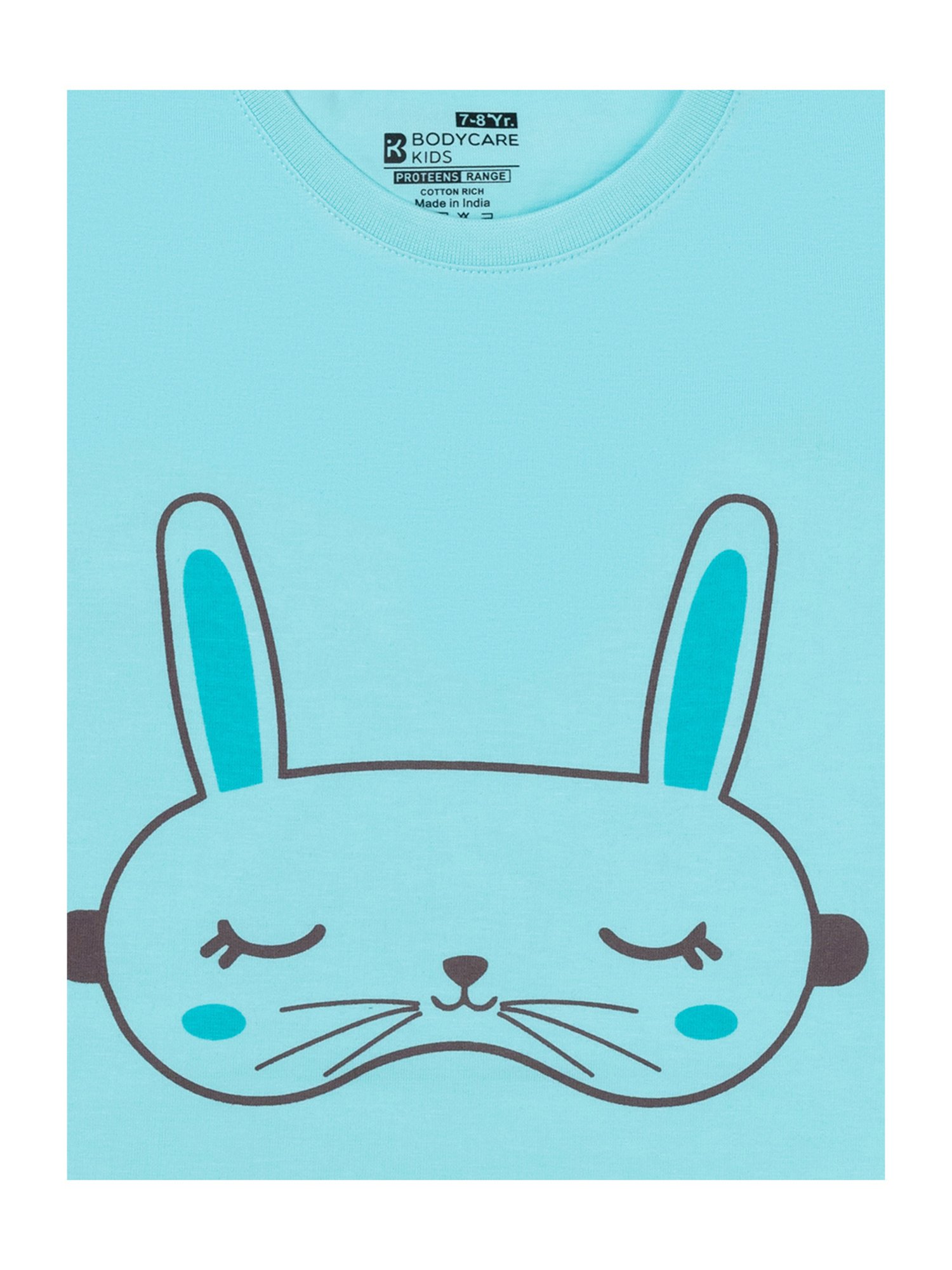 Bodycare Girls Blue Printed T-Shirt with Pyjamas