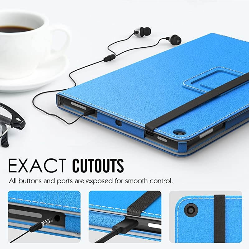 Case for AllNew  Fire HD 10 Tablet 7th Generation and 9th Generation 2017 and 2019 Release Slim Folding Stand Cover with Auto WakeSleep for 101 Inch Tablet Blue