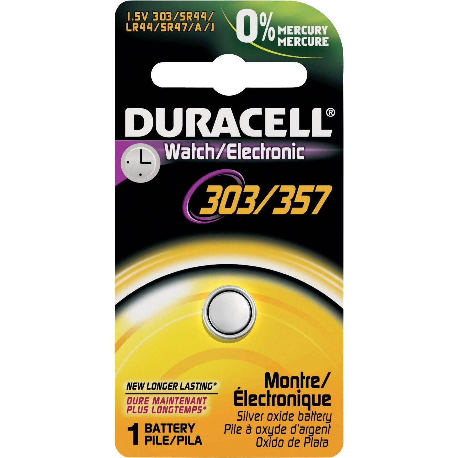 5 Duracell 357/303 LR44 A76 PX76 SR44W/SW AG13 Silver Oxide Battery