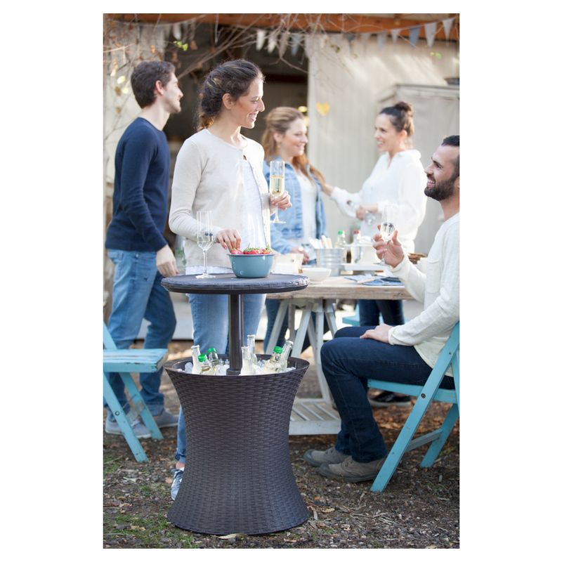 Pacific Cool Bar Rattan Style Patio Beverage Cooler Bar Table - Brown - Keter