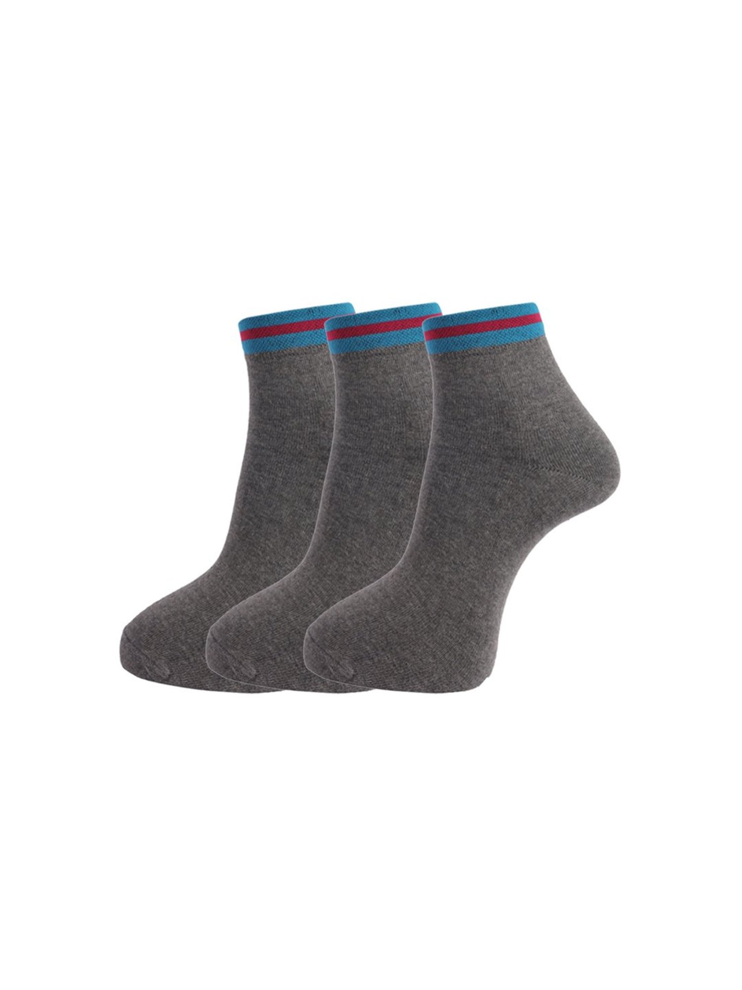 Dollar Dark Grey Ankle Length Socks (Pack of 3)