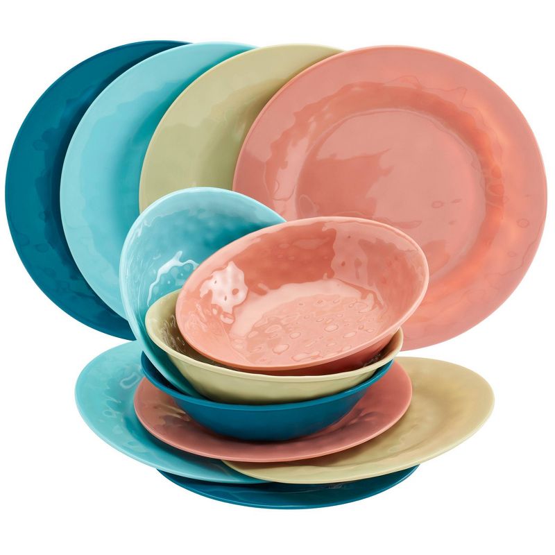 12pc Melamine Summer Fun Dinnerware Set - Tabletops Gallery
