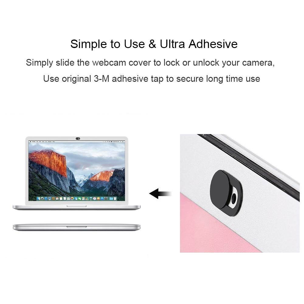 Webcam Cover,Ultra-Thin Web Camera Cover Slider Works with Most Tablet, Laptop,PC and All-in-One Desktops, Ultra-Adhesive Camera Privacy Assistant to Protect Privacy Every Moment(Black,6Pack)
