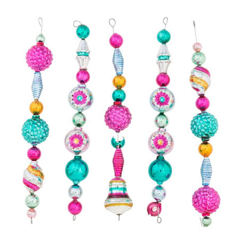 Shiny Brite 7.5" Vc Shaped Icicles Vintage Celebration  -  Ornament Sets