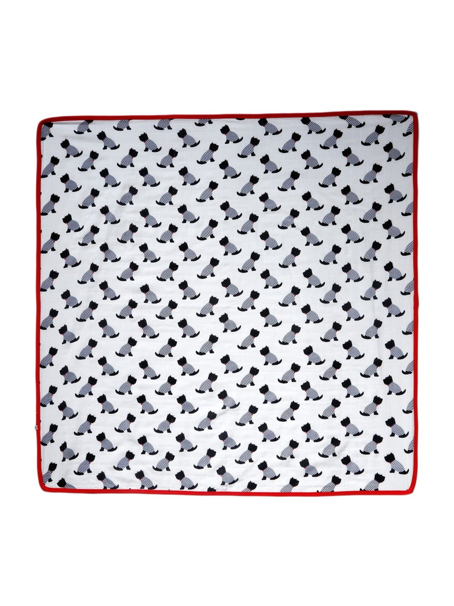 Pranava Kids White & Black Cotton Printed Bath Towel
