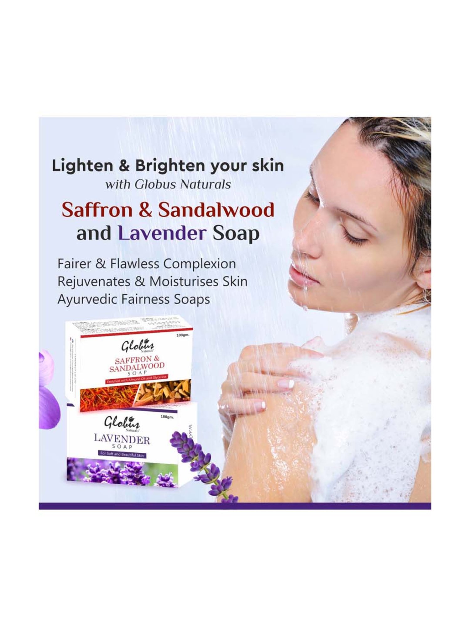 Globus Naturals Saffron & Lavender Skin Brighten Soap Combo Pack