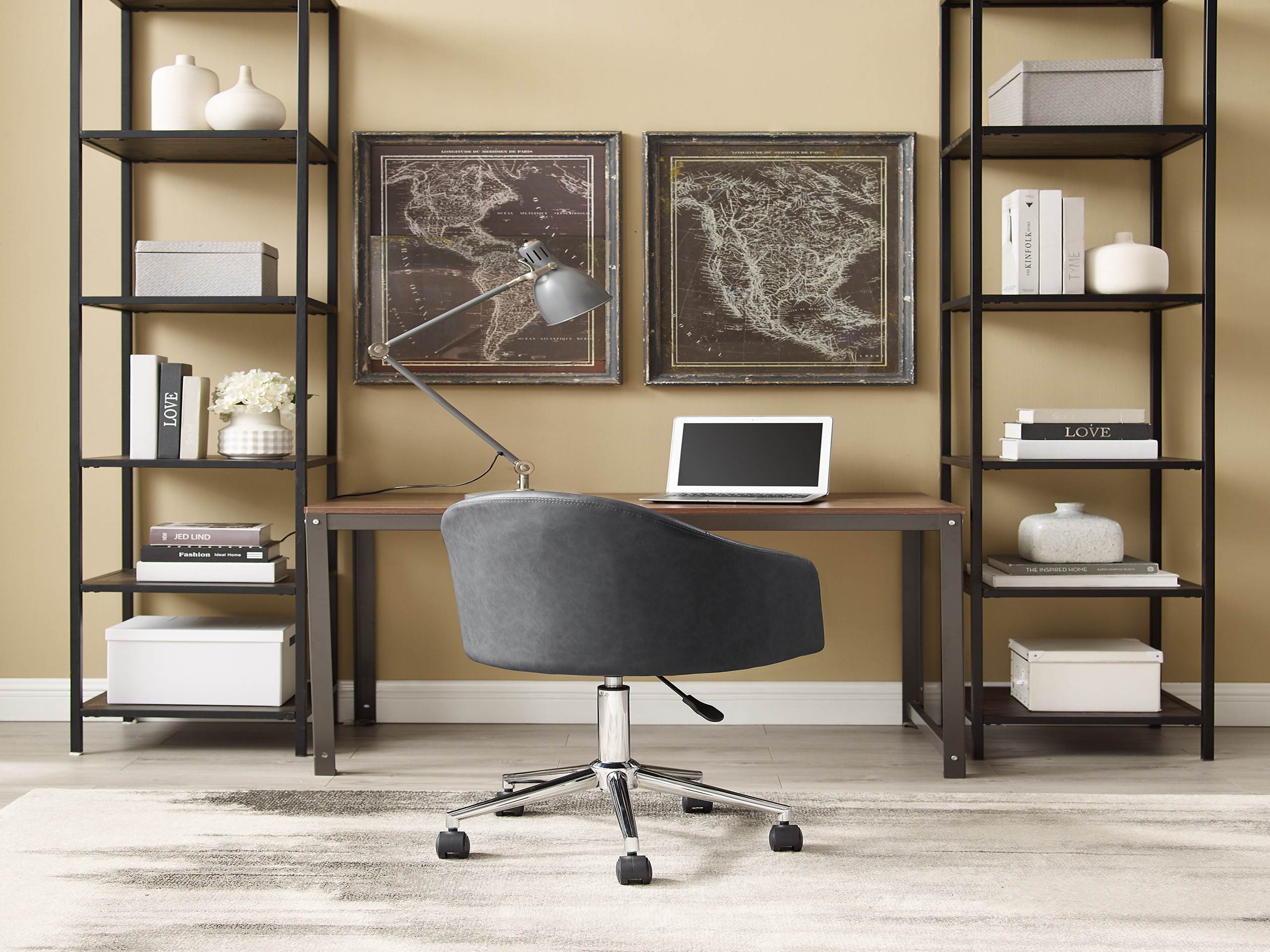 Art Leon Modern Adjustable Height Computer Desk Chair With Swivel Base For Home  Office