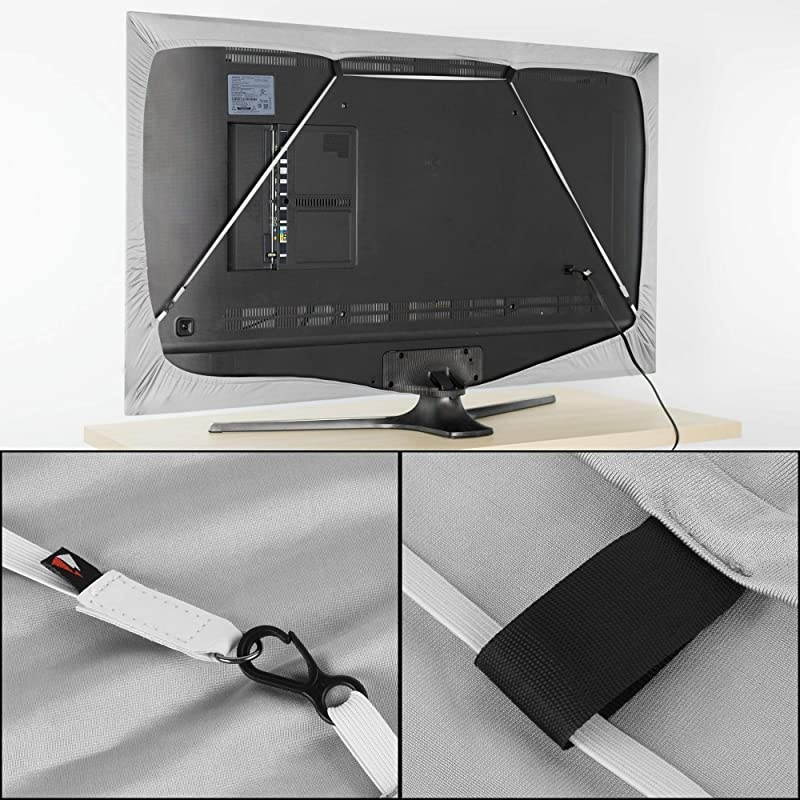 TV Set Cover Soft Lycra Fabric Universal 43 Flat Screen DustProof Protector 43 Grey