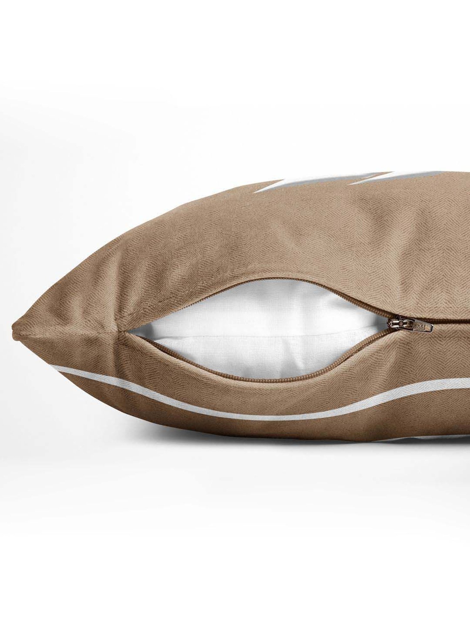 Nautica Logo Stripe Grape & Beige Microfibre 300 GSM Premium Cushion Covers - Set of 2