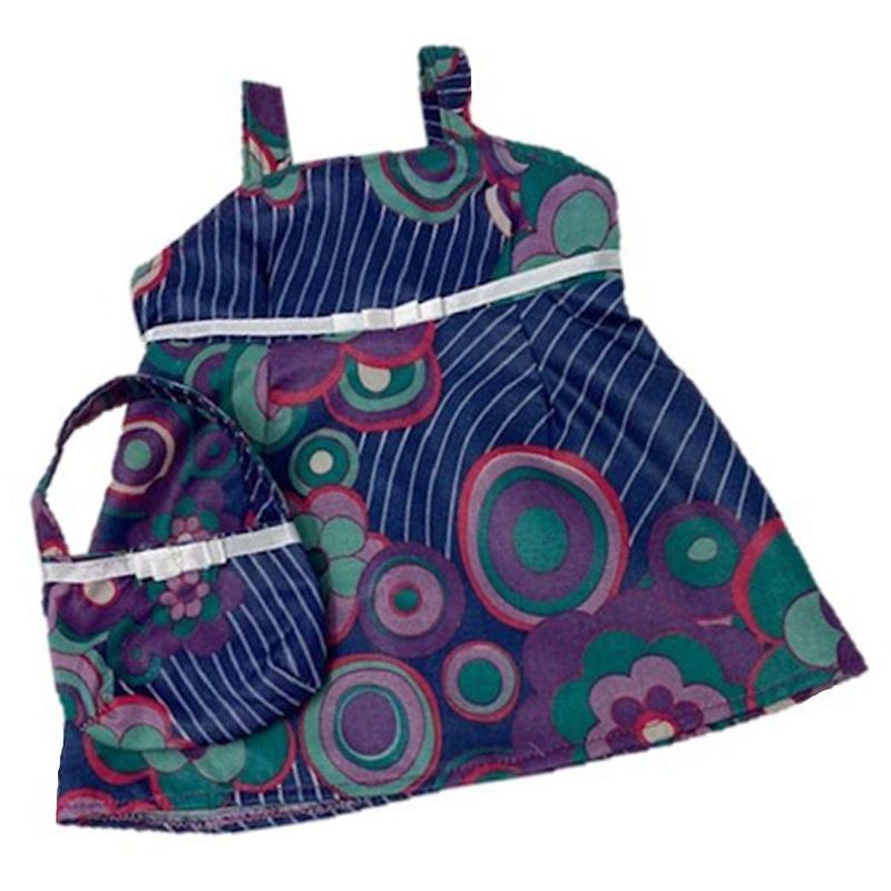 Doll Clothes Superstore Geometric Flower Sundress With Purse Fits Cabbage Patch Kid Dolls