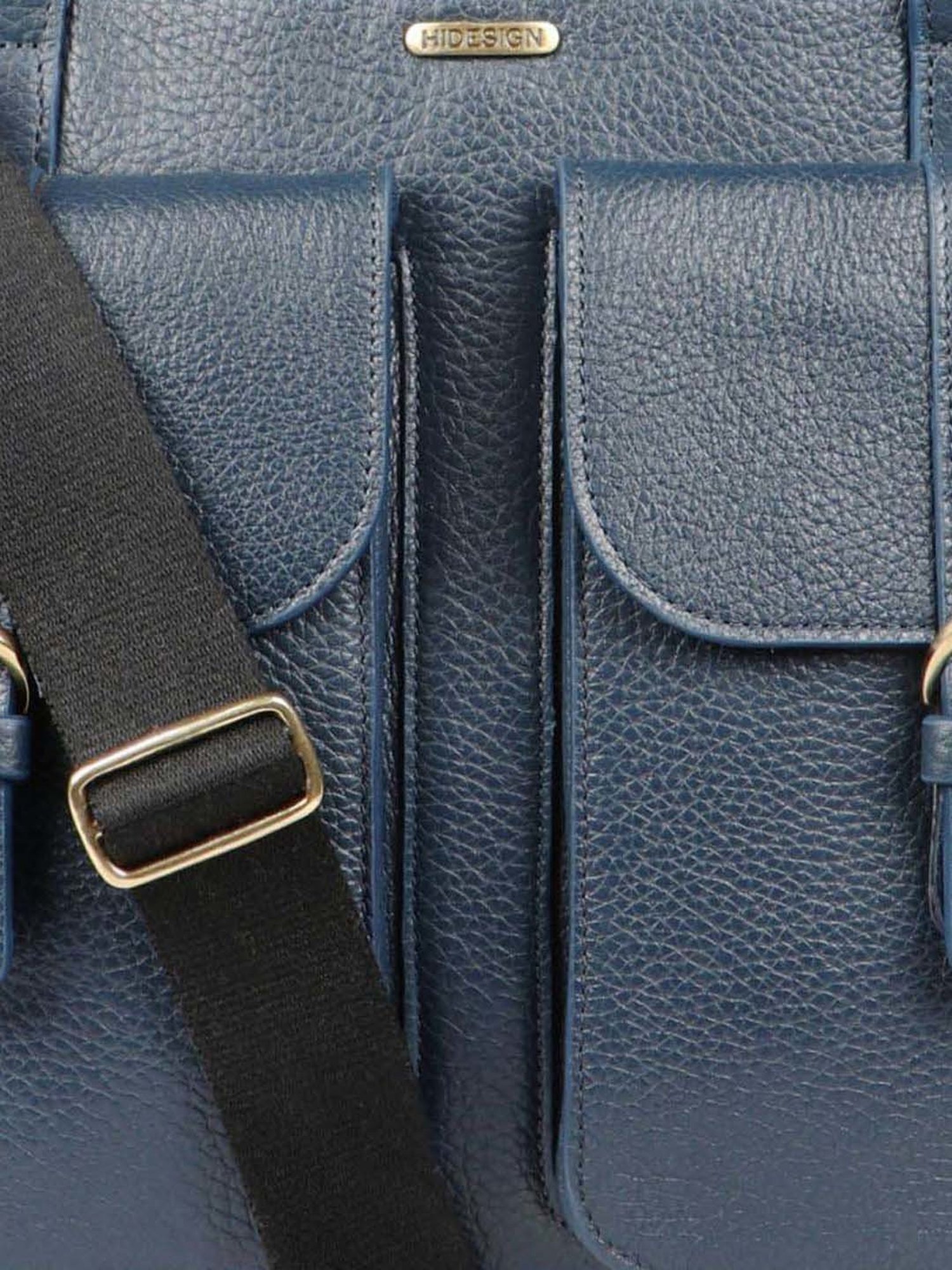 Hidesign Palo Alto Burbank-Andora Blue Leather Large Messenger Bag