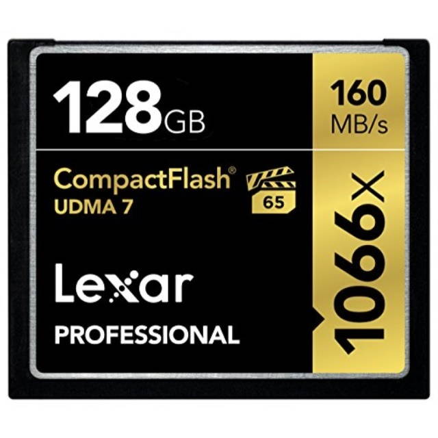 lexar professional 1066 x 128gb vpg65 compactflash card up to 160mb/s read w/free image rescue 5 software lcf128crbna1066