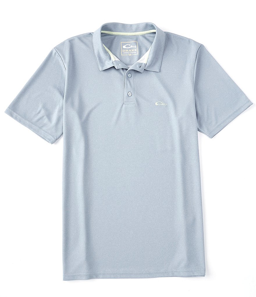 Drake Heathered Performance Stretch Short-Sleeve Polo Shirt