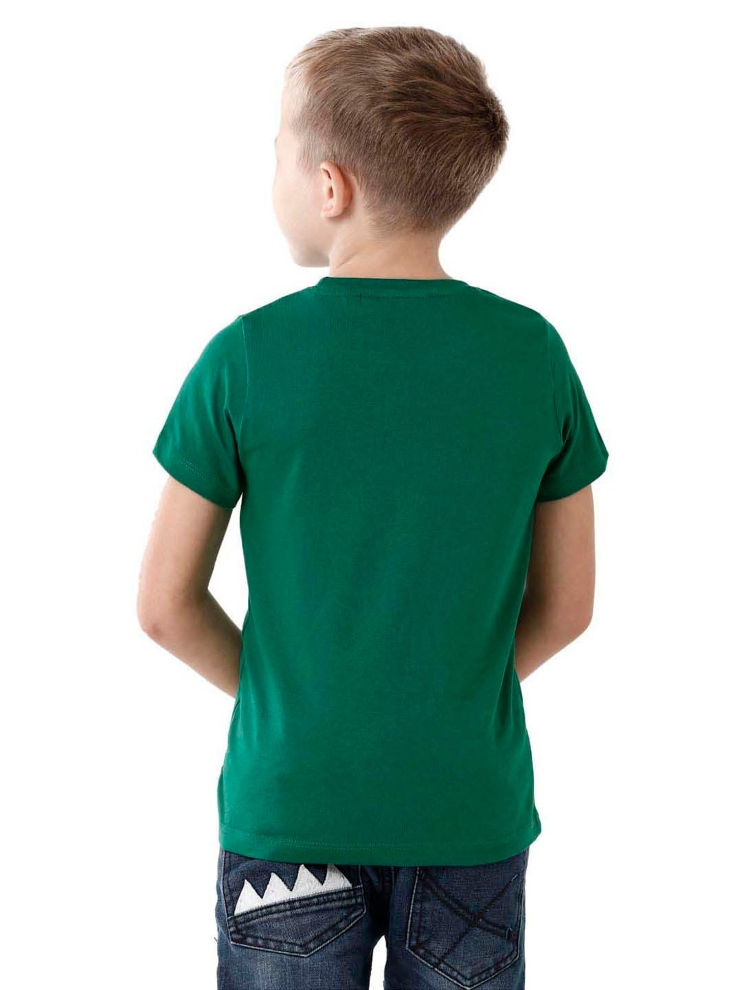 Kate & Oscar Boys Green Cotton Printed T-Shirt